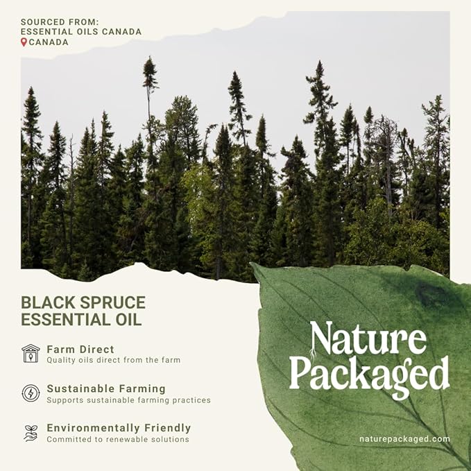 Black Spruce Essential Oil from Canada - Pure Essential Oils for Diffuser, Humidifier, or Aromatherapy- Fresh & Forest-Like | Pure Therapeutic Grade (8oz)