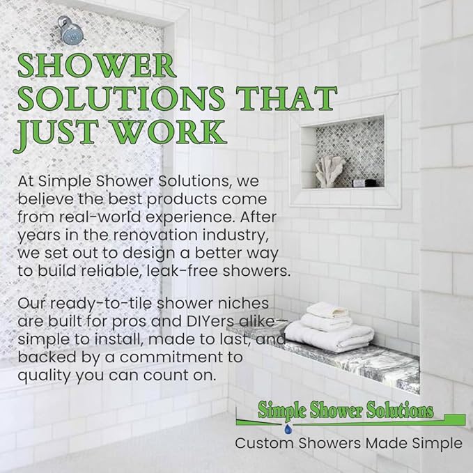 Shower Niche Insert Tile Ready, Recessed Wall Niche, Shower Inserts Kit for Bathroom Wall, Recessed Shelf Insert, Lightweight, Grid Surface for Easy Tile Application, Rectangle, 14x22 Inches