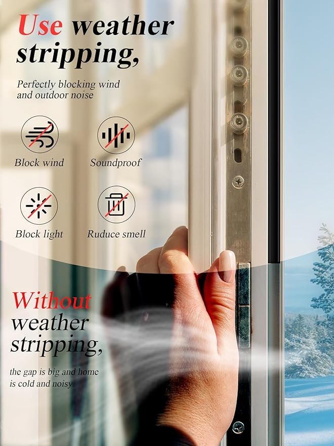 Silicone Seal - 39ft Door & Window Seal, Soundproofing, Abrasion Resistant (Black)