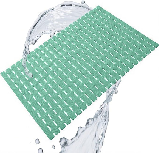 Modern Simplicity Family Expenses Bathroom Bathtub Floor Non-Slip mat with Drainage Hole with Sucker Shower Bathroom Foot pad (Green)