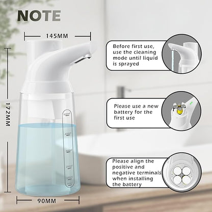 Adjustable Automatic Soap Dispenser Touchless, 4 Adjustable Levels，Battery Powered Operated Sensor Liquid Soap Pump，Touch-Free Hand Sanitizer Dispenser