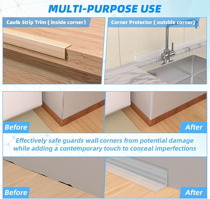 40FT Flexible Wall Corner Protector Moulding Trim, Peel and Stick Inside & Outside Wall Corner Guards Edge Protector,Self Adhesive Molding Trim Strip for Edge Ceiling