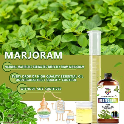 Marjoram Essential Oil (16 oz / 480 ml) – Marjoram Oils for diffusers, humidifiers, Home Baths, Cleaning Products, Yoga, DIY Soaps and DIY Scented Candles