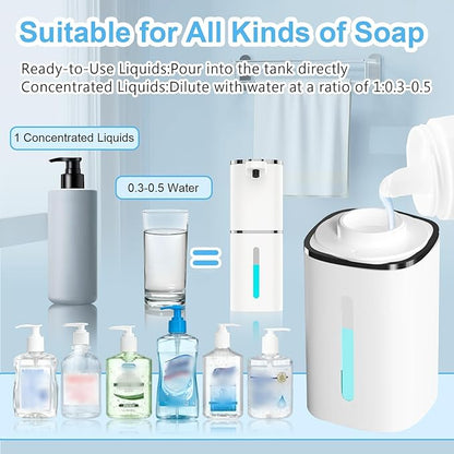 Automatic Liquid Soap Dispenser Touchless, USB Rechargeable Smart Hand Soap Dispenser, 9-Level Adjustable, Physical Button Operation, 13.5oz/400mL Wall Mounted for Bathroom Kitchen Dish Soap