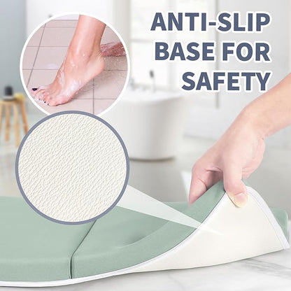 URMYWO Bath Kneeler and Elbow Rest Pad Set - 1.5" Thick Baby Bath Kneeler Pads with Toys Organizer, Anti-Slip Cozy Knee & Arm Support Bathtub Mat, Quick Dry Kneeling Pad for Baby Bath Time