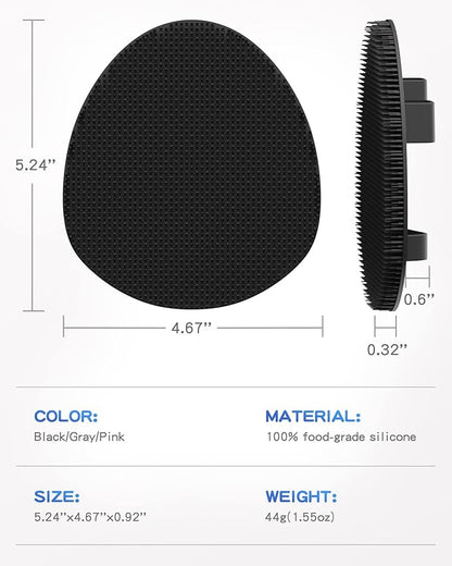 Manmihealth 4 Pack Soft Silicone Shower Brush, Super-Lathering and Deep-Cleaning Body & Face Scrubber, Gentle Exfoliating Bath Glove for All Skin Types, with Free Hooks (Black+Gray)*2