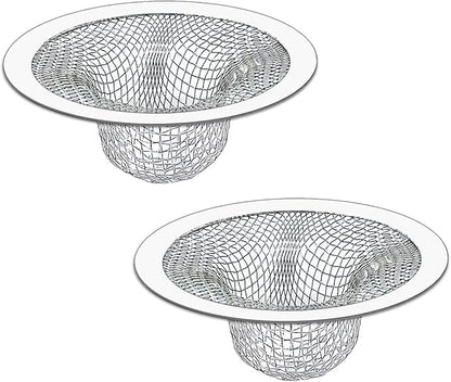2PCS Tub Drain Hair Catcher - 2.75 inch Shower Drain Mesh Strainer, Stainless Steel Shower Bathtub Drain Cover, Bathroom Sink Strainer Filter Basket for Bathroom Sink, Wash Basin Floor Drain