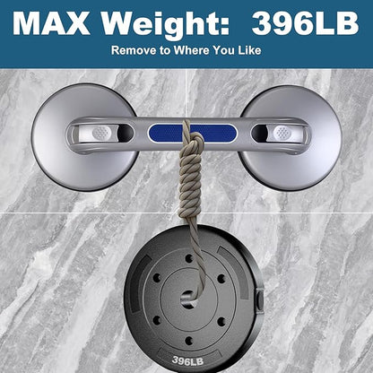 New Shower Handle Shower Grab Bars for Bathtubs and Showers,Strong Hold Suction Cup Grip Grab,Bath Handle for Handicap Elderly Seniors Bathroom Safety Grab Bar（Silver Blue）