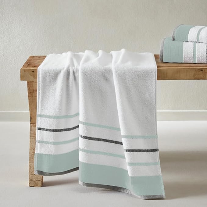 Great Bay Home Decorative Oversized Bath Sheet Set - Luxury Cotton 2 Pack 68x35 Extra Large Towels - Luxurious, Ultra-Soft, Durable Towels for Bathroom Decor (Eucalyptus/Grey)