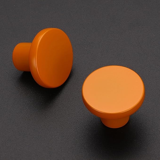 Ravinte 1 Pack Cabinet Knobs Orange Kitchen Cabinet Knobs Round Dresser Drawer Pulls Closet Door Pulls 1-1/5 Inch