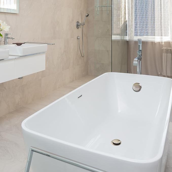 Single Hole Bathtub Drain Overflow Plate with One Matching Screws, Easy to Install, Satin Nickel