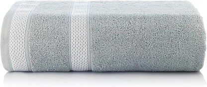CASA COPENHAGEN Solitaire Towels, 4 Pieces Bath Towel Set- Grey Violet, 600 GSM Designed in Denmark Made of Soft Egyptian Cotton for Bathroom, Kitchen & Shower
