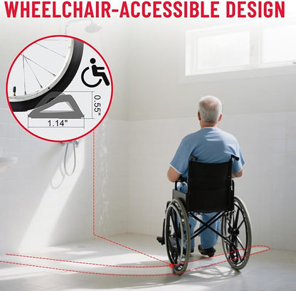 Shower Threshold Water Dam Barrier – 39in Self-Adhesive, Waterproof, Flexible Silicone, Customizable, Easy Install, Prevents Water Leakage & Slipping, Wheelchair Access