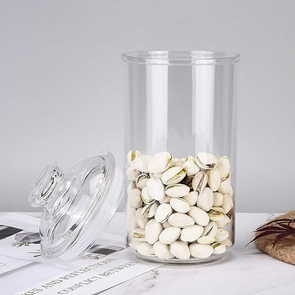 34oz Acrylic Storage Jar, Airtight Lid with Silicone Sealing Ring, Ideal Canister Container for Sugar, Tea, Spices, Herbs, Shells, Bath Salt, Christmas Decorative Apothecary Jars