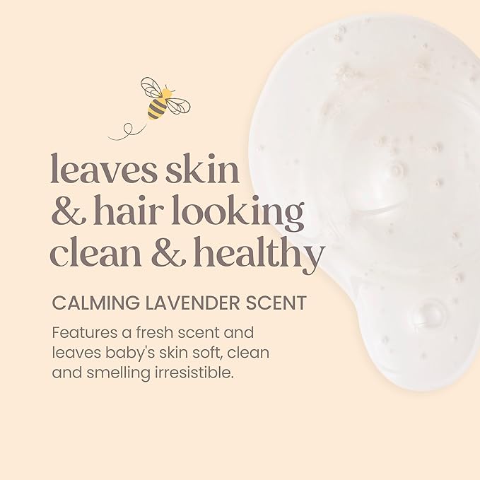 Burt's Bees Baby Shampoo and Body Wash with Lavender, Calming Tear Free Baby Soap, 98% Natural Origin, 12 Fl Oz (Pack of 3)
