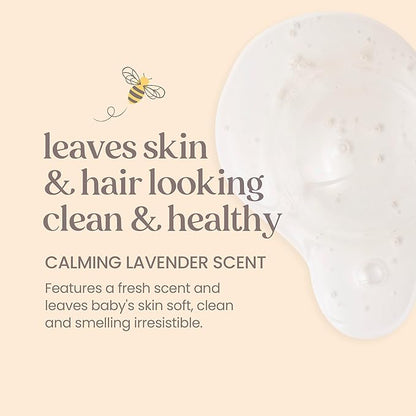 Burt's Bees Baby Shampoo and Body Wash with Lavender, Calming Tear Free Baby Soap, 98% Natural Origin, 12 Fl Oz (Pack of 3)