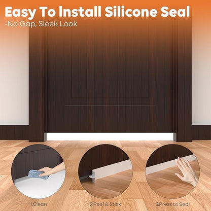 T-Shaped Silicone Door Weather Stripping for Side, 1.97 in x 40 Ft Door Draft Stopper Shower Seal Strip for Door Frame & Windows and Shower Sweep Gaps(White)