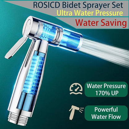 Handheld Bidet Sprayer Set, Toilet Bidet Attachment with 3-Way Faucet Diverter Bathroom Bidet WC Spray with 2M Hose, Used for Cleaning Sink, Bathroom Corner, Toilet, Personal Hygiene