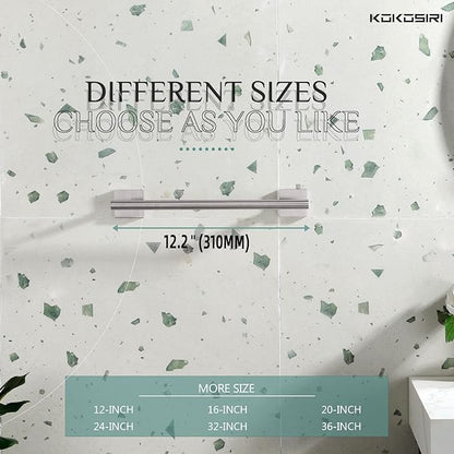 KOKOSIRI Towel Holder 12 Inch Bathroom Hand Towel Bar for Bath Kitchen Toilet Brushed Nickel Stainless Steel B4005BR-L12