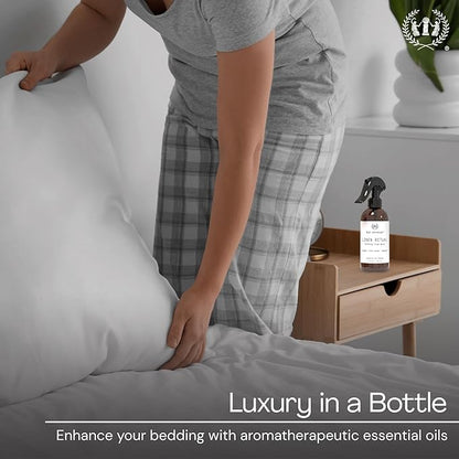 Muse Apothecary Linen Ritual - Aromatic, Soothing, and Relaxing Linen Mist, Laundry and Fabric Spray - Infused with Aromatherapy Essential Oils - 8 oz, Bergamot + French Lavender + Sandalwood, 2 Pack