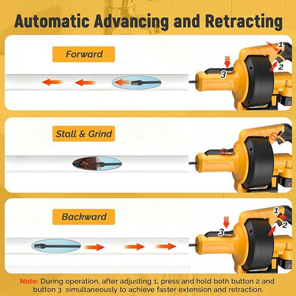 Electric Drain Auger, 21V Cordless Drain Snake, 25Ft Auto-Feed Snake Drain Hair Removal Tool with 2.0Ah Battery, Sink Snake Drain Cleaner for Sewer, Kitchen, Shower 3/4"-2.95" Pipes(Bag&Gloves&Rag）