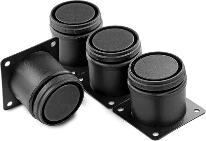 2 Inch Metal Furniture Legs Stainless Steel Adjustable Legs Black Metal Legs Round Cabinet Legs for Coffee Table Cabinet Desk Sofa Shelves, Pack of 4