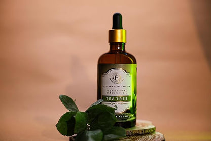 Enhanced Essentials-Luxurious Tea Tree Essential Oil|with Dropper|Concentrated Essential Oil for Diffusers,Skin Care,Fragrance,Aromatherapy,Bath,Massage,Perfume,Gifting,Soap and Candle Making| 100 ml