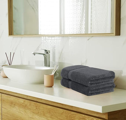 Utopia Towels 8 Piece Luxury Towel Set – Majestic Plush, Super Absorbent & Quicker-to-Dry, Thick 100% Ring Spun Cotton Towels for Bathroom, Spa & Hotel – 2 Bath, 2 Hand, 4 Washcloths, Grey