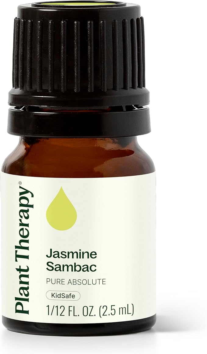 Plant Therapy Jasmine Sambac Absolute Essential Oil 100% Pure, Undiluted, Natural Aromatherapy, Therapeutic Grade 2.5 mL (1/12 oz)