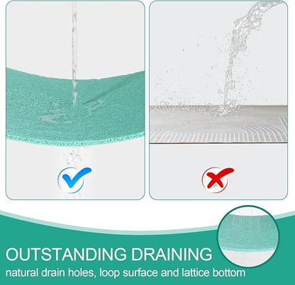 Joyhalo Shower Mats for Showers Anti Slip for Elderly, 32'' x 24'' Non Slip Bath Mat for Inside Shower, Bath Tub Mats for Bathroom Non Slip for Shower, PVC Loofah Bathroom Mats, Aqua