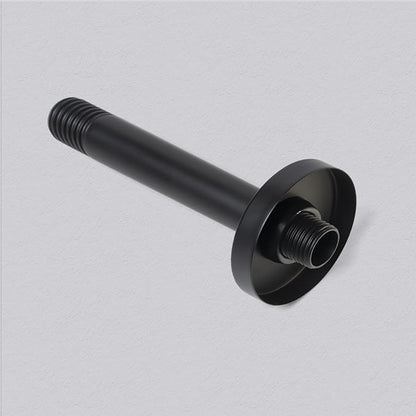 6 Inch Shower Arm with Flange, Ceiling Mounted Shower Head Extension Arm, 1/2 NPT Straight Arm for Rain Shower Head, Stainless Steel Shower Head Extension Replacement Pipe Arm,Black