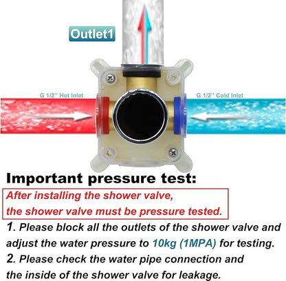 Digital Display Shower Valve Shower Valve Single Way Shower Diverter Valve Shower Mixing Valve Can Use All the Time Polished Chrome