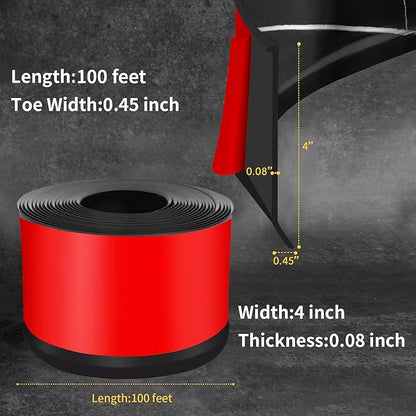 Flexible Baseboard Molding Trim 4 Inch Self-Adhesive Vinyl Wall Base Peel and Stick Cove Base Rubber Wall Baseboard Moulding Trim (100Ft, Black Stone)