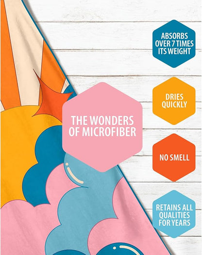 VENTURE 4TH Microfiber Beach Towel: Quick-Dry, Compact, Sand-Free, Absorbent, Sandproof and Lightweight - Perfect for Camping, Beach, and Roadtrips (Sky's The Limit Design | 35x78 inches)