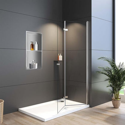24" X 12" Shower Niche Insert Tile Ready, Niche for Shower Wall, Stainless Steel 2-Tier Recessed Shelf No Tile Needed for Bathroom Storage, Brushed Nickel