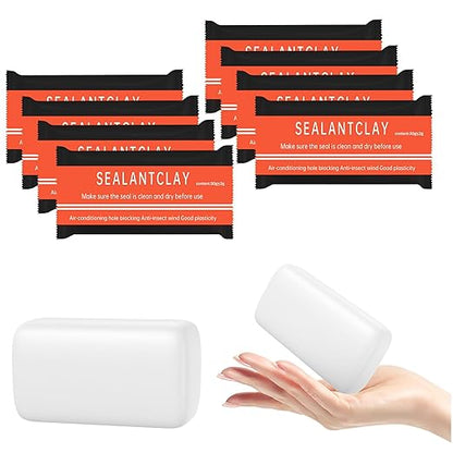 Duct Seal Repair Sealing Clay, White Waterproof Sealant Putty, Quick Mending Mud for Air Conditioning Gaps, Wall Holes, Drain Pipe Connections (Pack of 8)