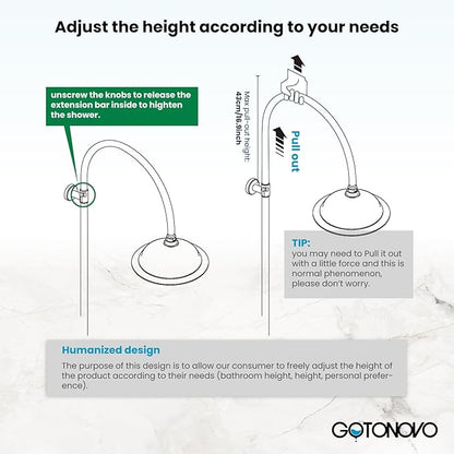 gotonovo Bathroom Classic Exposed Shower Faucet Wall Mount Shower System 8 Inch Luxurious Rainfall Shower Head Set with Tub Spout and Handheld Spray Double Cross Handles Oil Rubbed Bronze