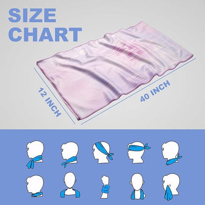 Cooling Towel, Ice Towel for Neck, Soft Microfiber Chilly Towel Stay Cool for Sports, Yoga, Running, Gym, Workout, Biking, Camping & Outdoor Activities 40"x12"