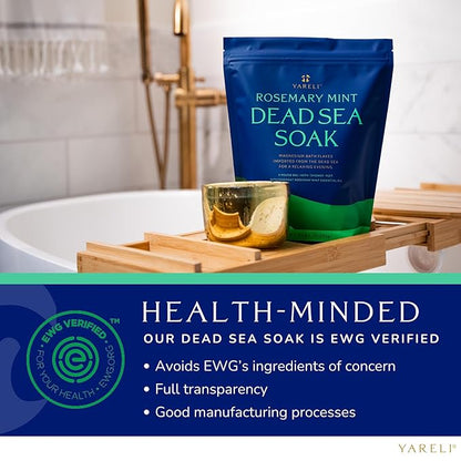 Yareli Magnesium Flakes, 5lb Rosemary Peppermint, Dead Sea Bath and Foot Soak, Alternative to Epsom Salt with Over 250,000mg of Magnesium Chloride Per Bag
