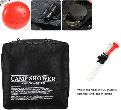Solar Shower 40L, Portable Cam Shower with vable Hose, Thickened Solar Heating for oor Hiking Beach Swimming T, Includes Rope and Hose
