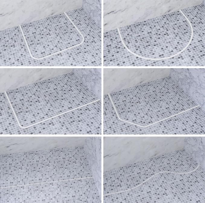 Duzzy 75 Inch Collapsible Shower Water Dam, Shower Threshold Water Stopper Barrier and Retention System and Keeps Water Inside Threshold Dry and Wet Separation, Suitable for Bathroom & Kitchen