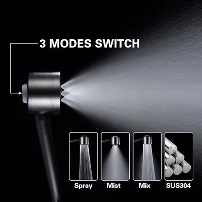 Shower Faucet - Shower Faucets Sets Complete, Shower System - Outdoor Shower Kit/Outdoor Shower Fixtures W/ SS304 Shower Head with 3 modes Handheld, Matte Black