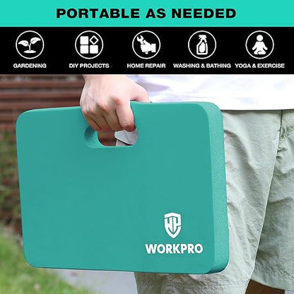 WORKPRO Extra Thick Kneeling Pad, 2-Pack, Soft Foam Cushioning for Knee, Large Foam Kneeler Mat for Gardening, Bathing Baby, Workout Supplies, 17.5 x 11 x 1.5 in, Robin's egg Blue