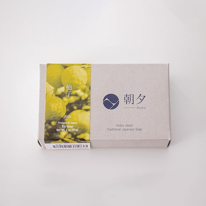 Asayu Japan Body Soap - 1 Bar, 85g, For Men and Women, Gentle on All Skin Types (Yuzu)