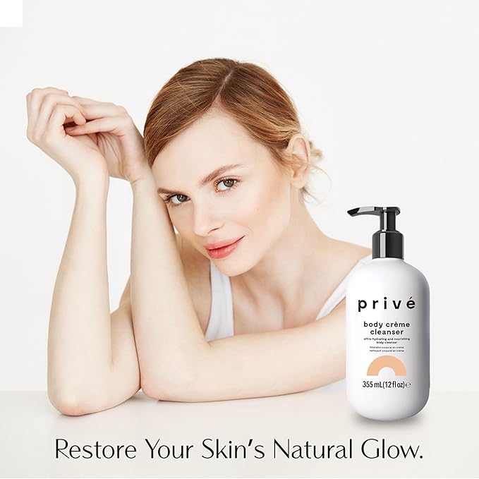 Privé Ultra-Hydrating Body Creme Cleanser - for Dry Skin, Moisturizing Cleanser - Gentle Every Day Spa-Like Indulgence - Suitable for Sensitive Skin - 12 fl oz