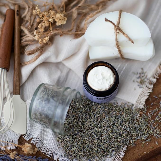 Lavender Infused 100% Grass-Fed Whipped Tallow Balm & Organic Jojoba Oil, Face and Body Moisturizer for Dry, Sensitive Skin, Eczema, (Lavender Infused)