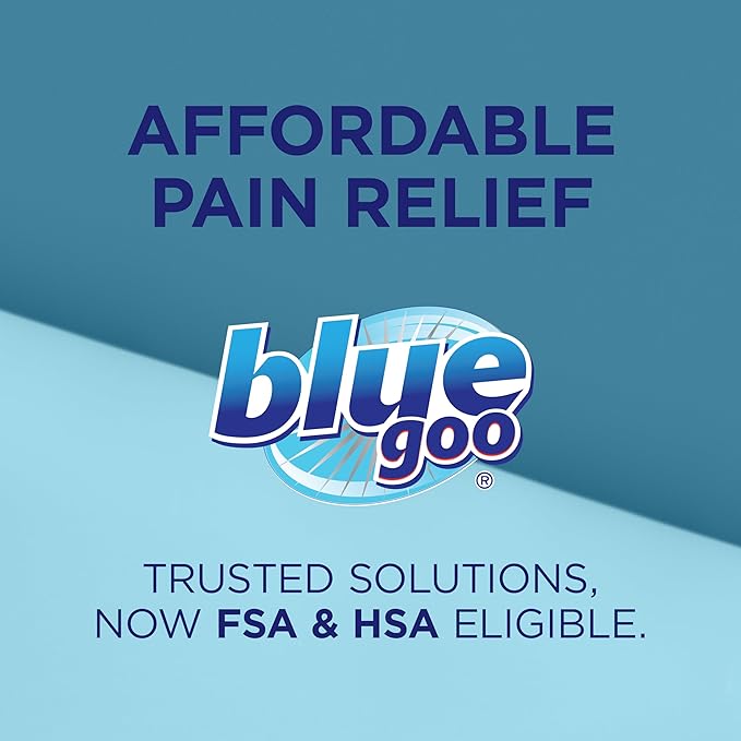 Blue Goo Pain Relieving Gel – Relief for Back, Neck, Muscle and Joint Pain, Fast-Acting Cooling and Soothing Relief with 100% Pure Emu Oil, 4 oz (1 Pack)
