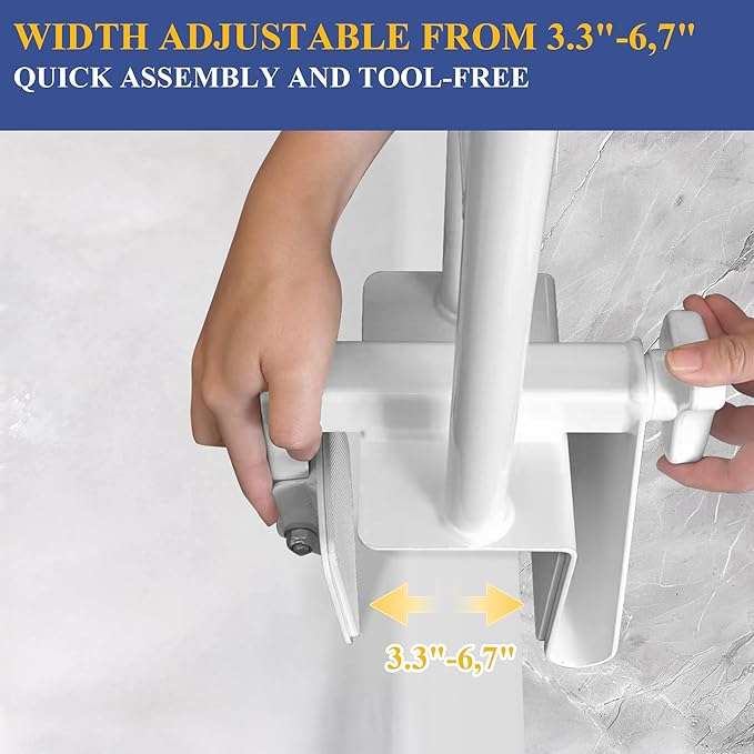 Bathtub Safety Rail Adjustable Shower Grab Bar - White Medical Bathtub Handle Grab Bars for Bathroom, Safety Handle Rail Heavy Duty for Seniors and Elderly