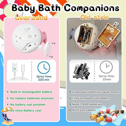 Bath Toys For 1 Year Old Girls, Pool Water Table Infant Baby Toy 6-12-18 Months, Whale Water Spray Toy, 1st Birthday Gifts For Girls,One 1 2 3 Year Old Boys Girls Gifts, Baby Toddler Shower Gifts