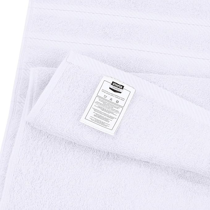 Utopia Towels 4 Pack Premium Extra Large Bath Towels Set, (30 x 60 Inches) 100% Ring Spun Cotton 500GSM, Lightweight and Highly Absorbent Quick Drying Towels, Perfect for Daily Use (White)